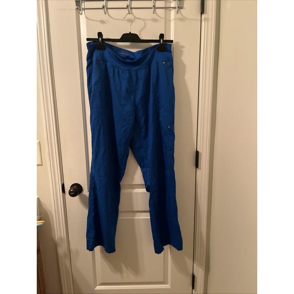 Purple Label Women's Scrub Uniform Pants Size L Royal Blue